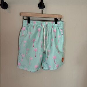 Ambsn California Swim Trunks Men’s Medium Palm Tree Print Board Shorts Unlined